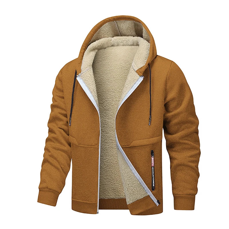Animal Game Casual Hoodies for Men Heavyweight Fleece Sweatshirt Thick Sherpa Lined Hooded Zipper Jacket Thick Streetwear Coats by DERILUJA LLC