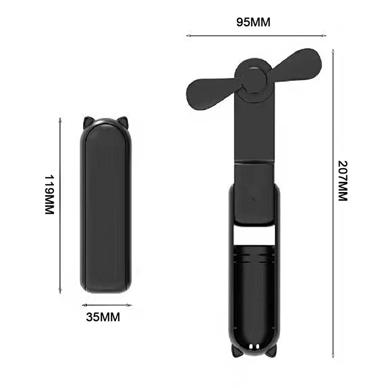 Foldable Rechargeable Mini Fan by DERILUJA LLC