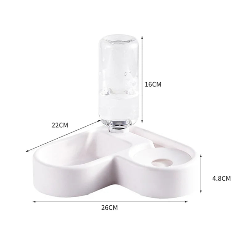 Automatic Drinking Love Pet Bowl Moisture-proof Cat Bowl Dog Basin Dual-use Multi-functional Drinking And Feeding by DERILUJA LLC