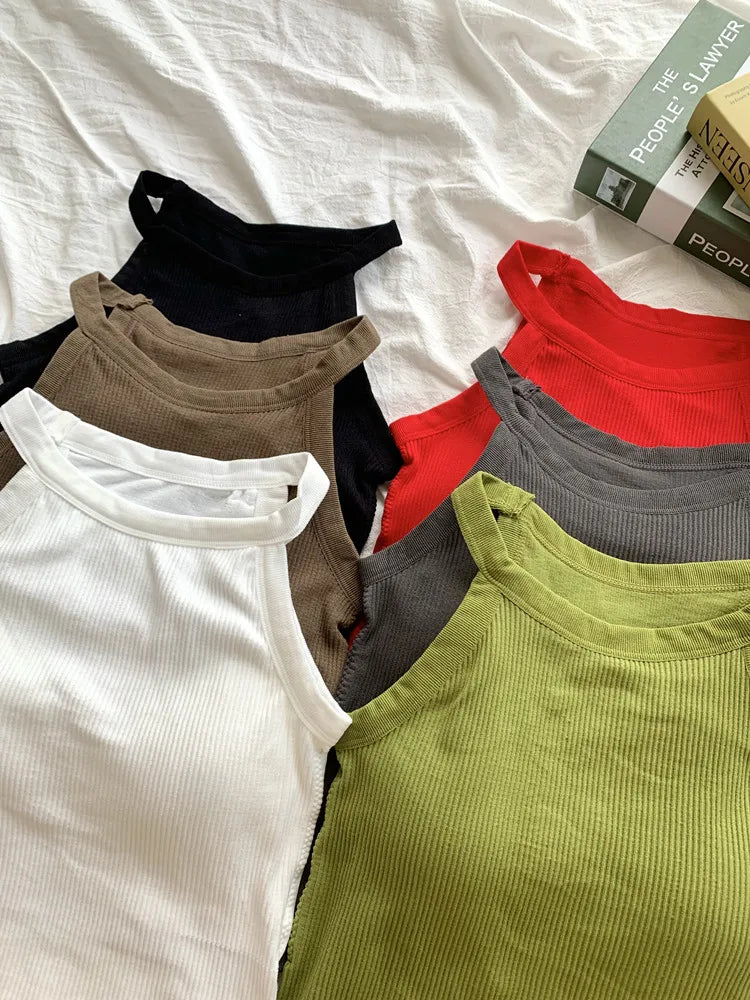 Women's Small Strap Vest Outdoor Wear Summer Beautiful Ba Sports Yoga Hanging Ne Top with Chest Pad Matching Underwear by DERILUJA LLC