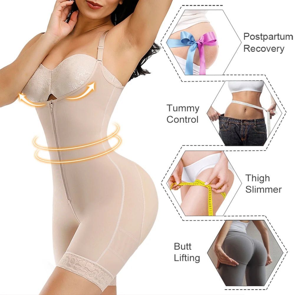 Straps Full Body Shaper Tummy Slimming Postpartum Stage 3 Girdle Push Up Butt Lifter Shapewear by DERILUJA LLC