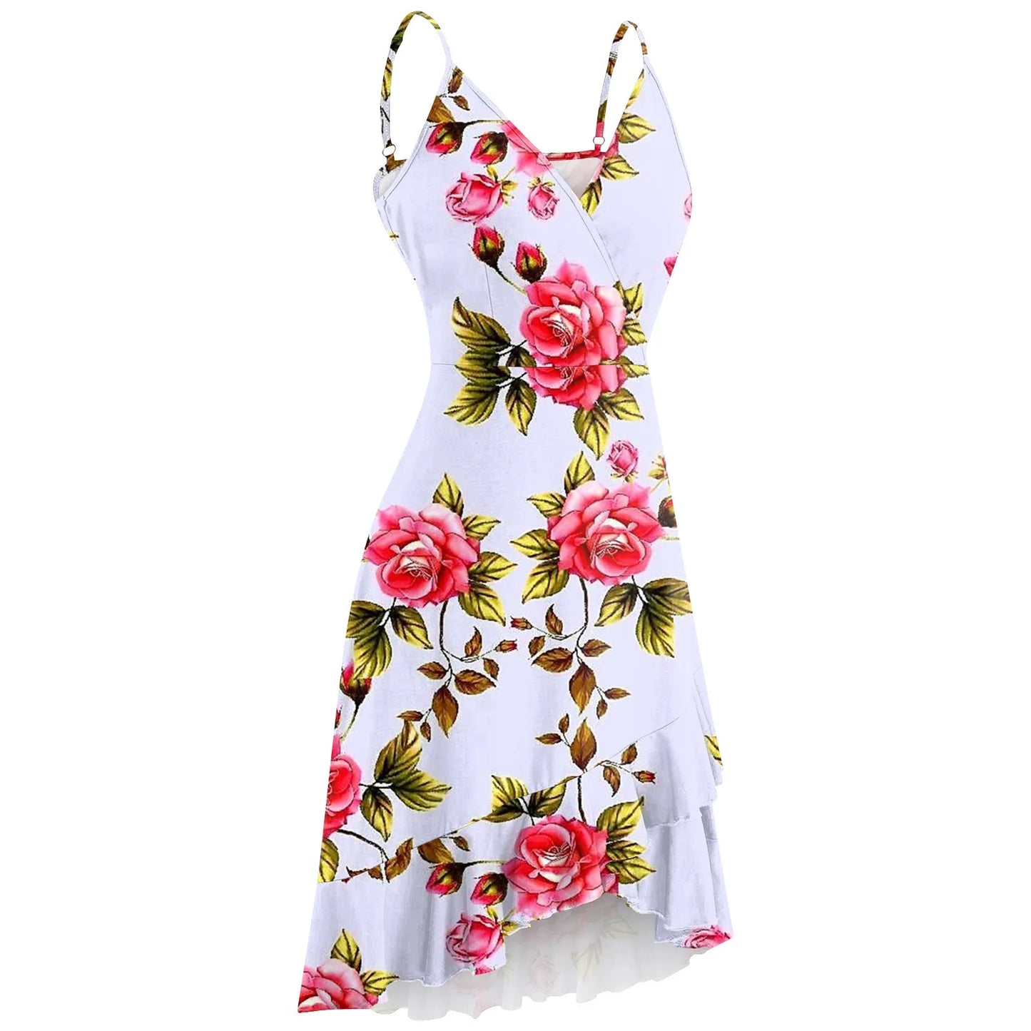 New 2026 Summer Rose print dress Women Mini Print Dress Casual Fashion Sleeveless Party Evening Mini Women's Dress Vestidos by DERILUJA LLC