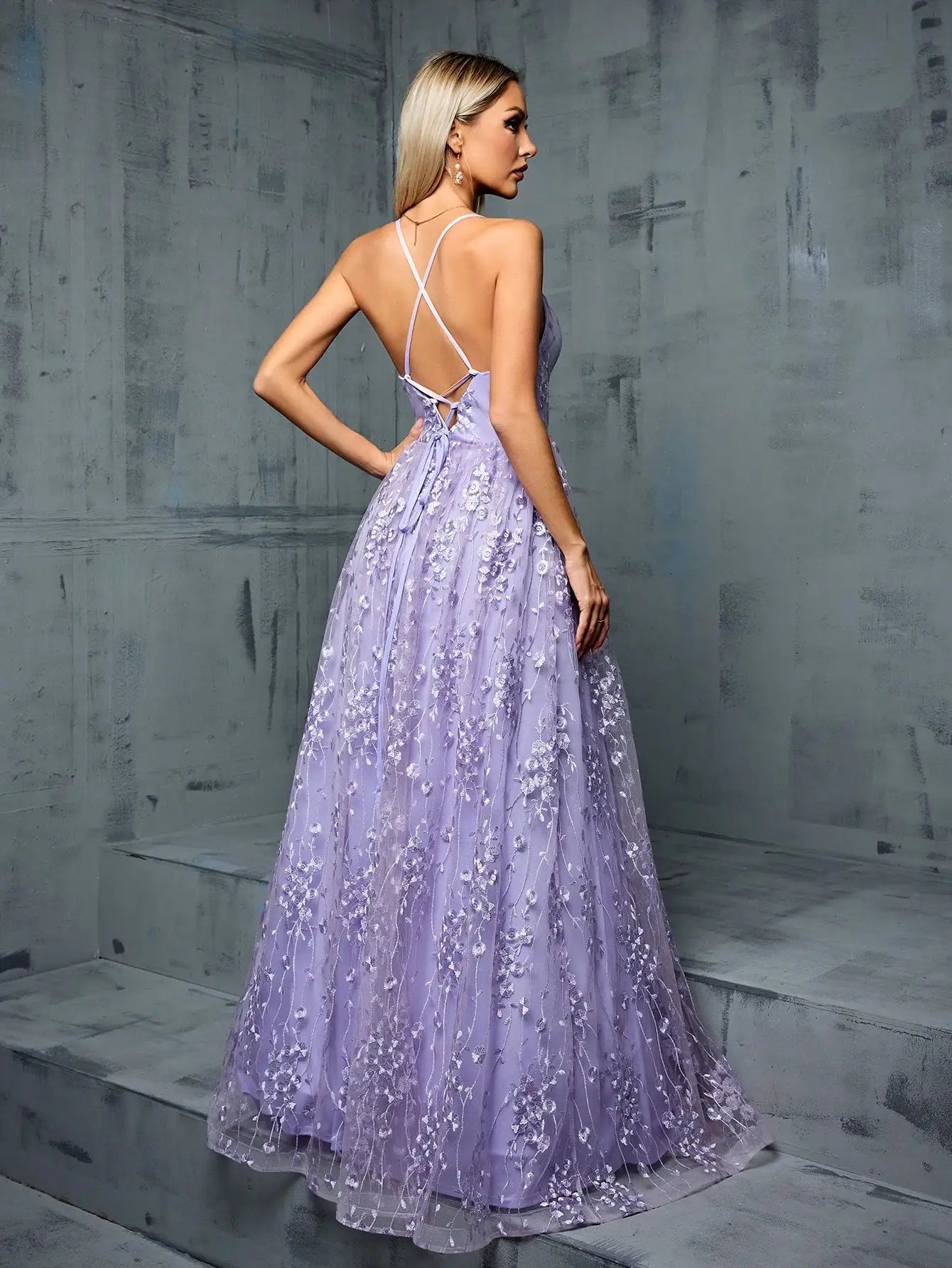 backless full skirt Evening gown Ball dress Party dress Bridesmaid dress by DERILUJA LLC