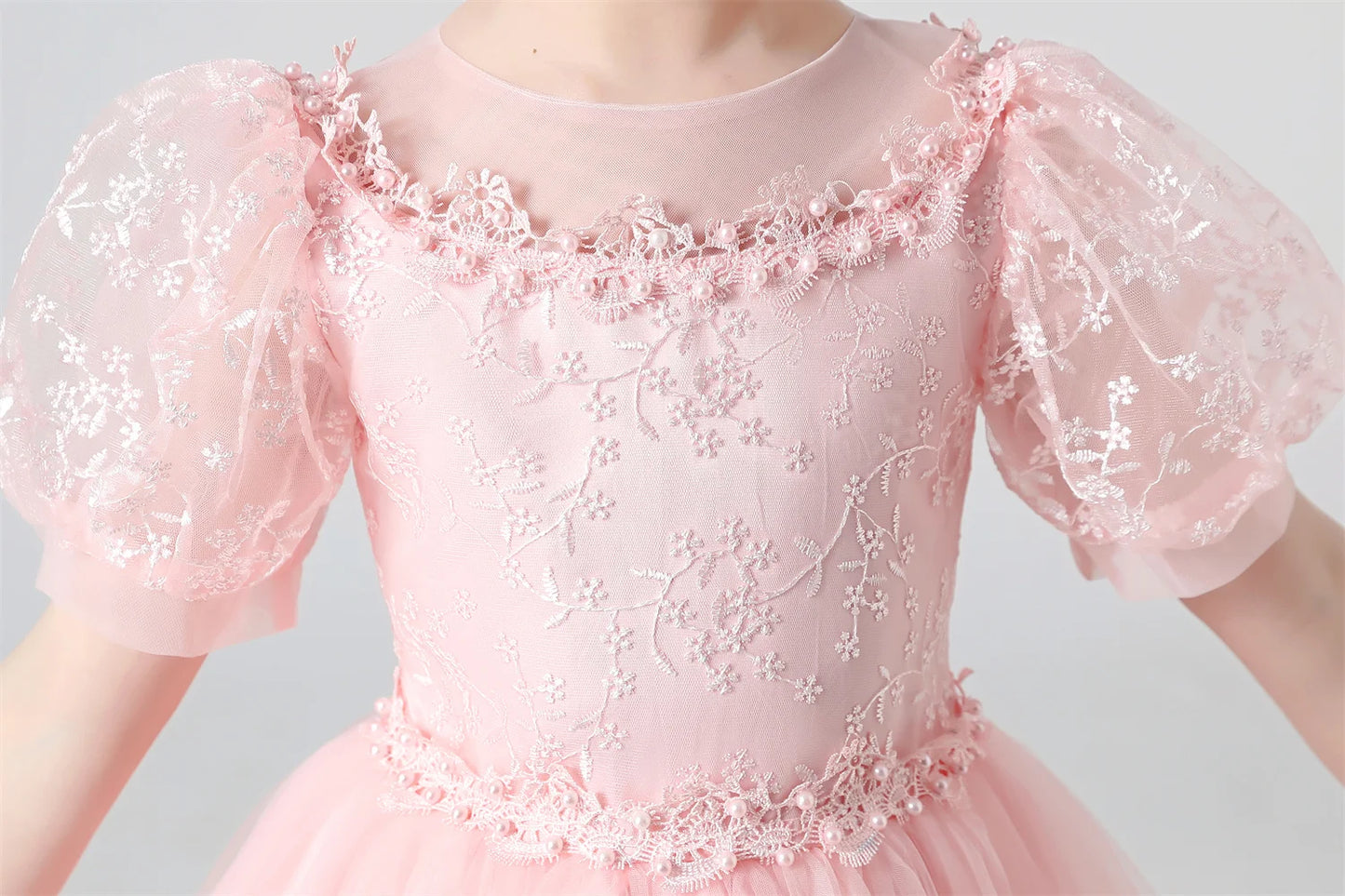 Girl Flower Dress Lace Embroidered Wedding Princess Dress Host Performance Costume Gown Christmas Party Evening Dresses by DERILUJA LLC