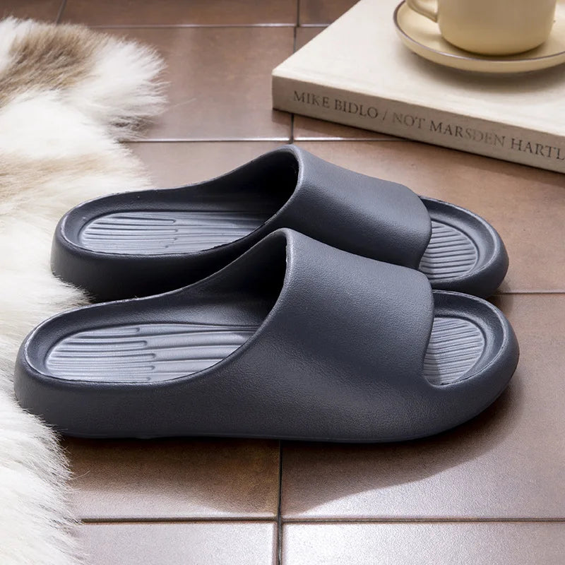 House Cloud Slippers Women Floral Slide Sandals Plus Size Soft Beach Shoes Flat Summer Indoor Outdoor Footwear Eva Home Men by DERILUJA LLC