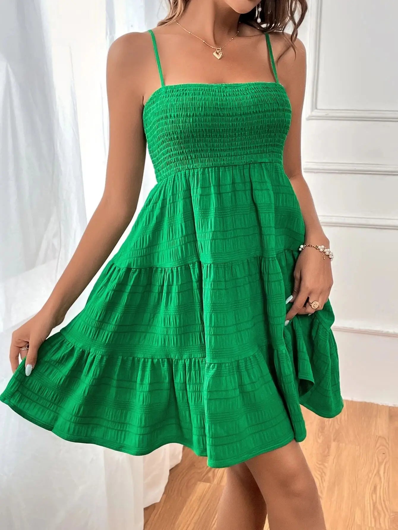 Dress Summer Casual Vacation Beach Wear by DERILUJA LLC