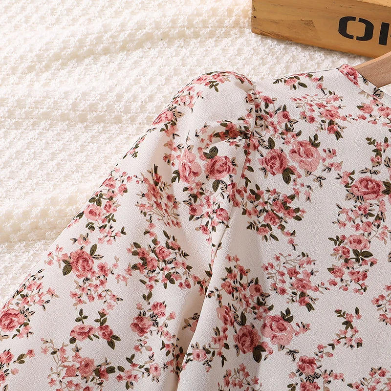 Kids Casual Dress for Girls 2026 New Spring Autumn Teenager Full Printing Long-Sleeved Dress Princess Dress Kids Daily Clothes