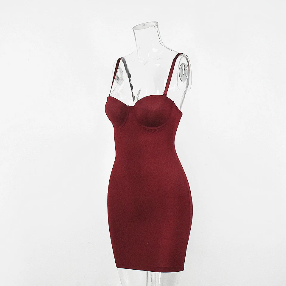 Short Bodycon Dress Backless Skinny Straps Solid Casual Sleeveless Summer High Waist Club Slim Mini Dresses Ladies Basic by DERILUJA LLC