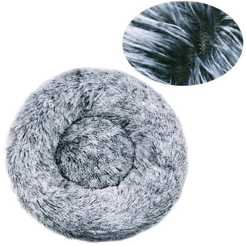 40-90cm Round Pet Bed for Large Dog Bed Super Soft Cat Bed Long Plush Dog House for Medium Dog House Winter Warm Sleeping by Badon Shop LLC