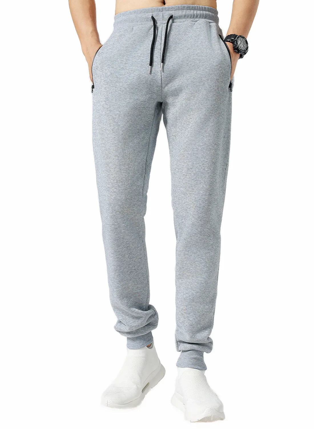 new Sweatpants Streetwear Trousers Men Pants Solid color Drawstring Zipper Pockets Cargo Pants Men Overalls Running pants by DERILUJA LLC