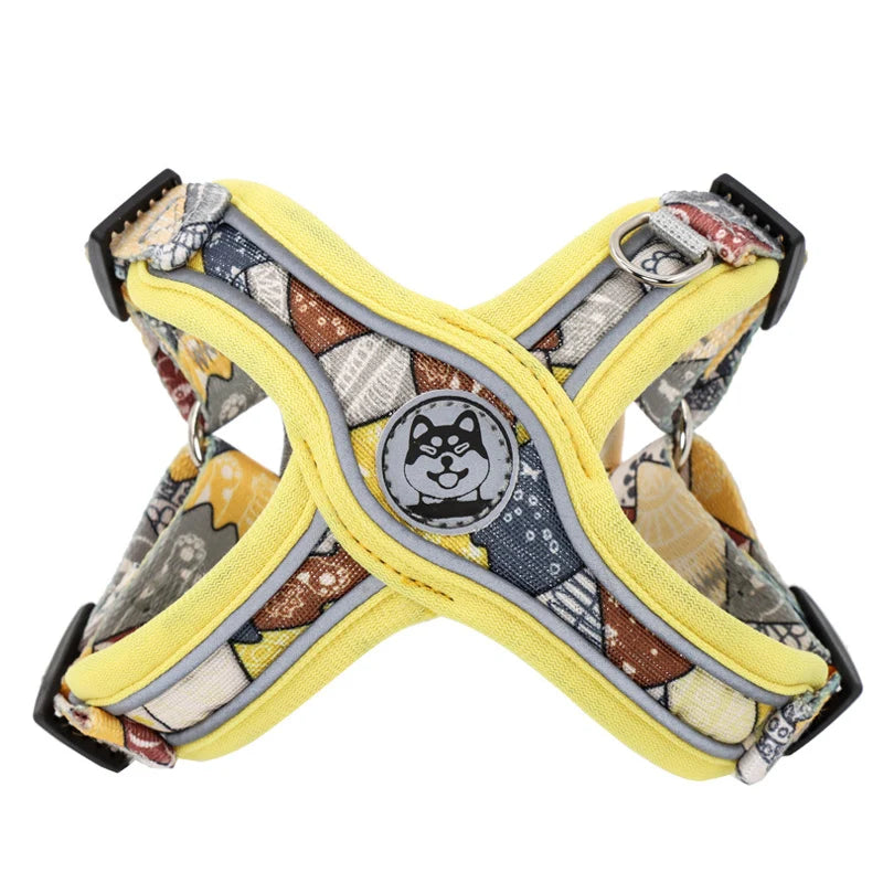 Luxury Pet Vest Harnesses for Small Medium Dogs Adjustable Mesh Puppy Dog Harness and Leash Set Shiba Inu Leads mascotas Chain by Badon Shop LLC