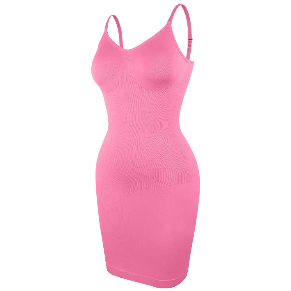 Suspender Dress Shaper Women New Slim Fit Dress Tummy Control Full Slips Breathable Body Shaper Slim S-3XL Plus Size by DERILUJA LLC