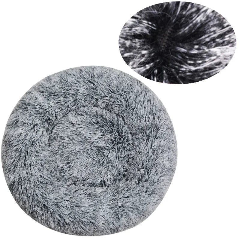 40-90cm Round Pet Bed for Large Dog Bed Super Soft Cat Bed Long Plush Dog House for Medium Dog House Winter Warm Sleeping by Badon Shop LLC