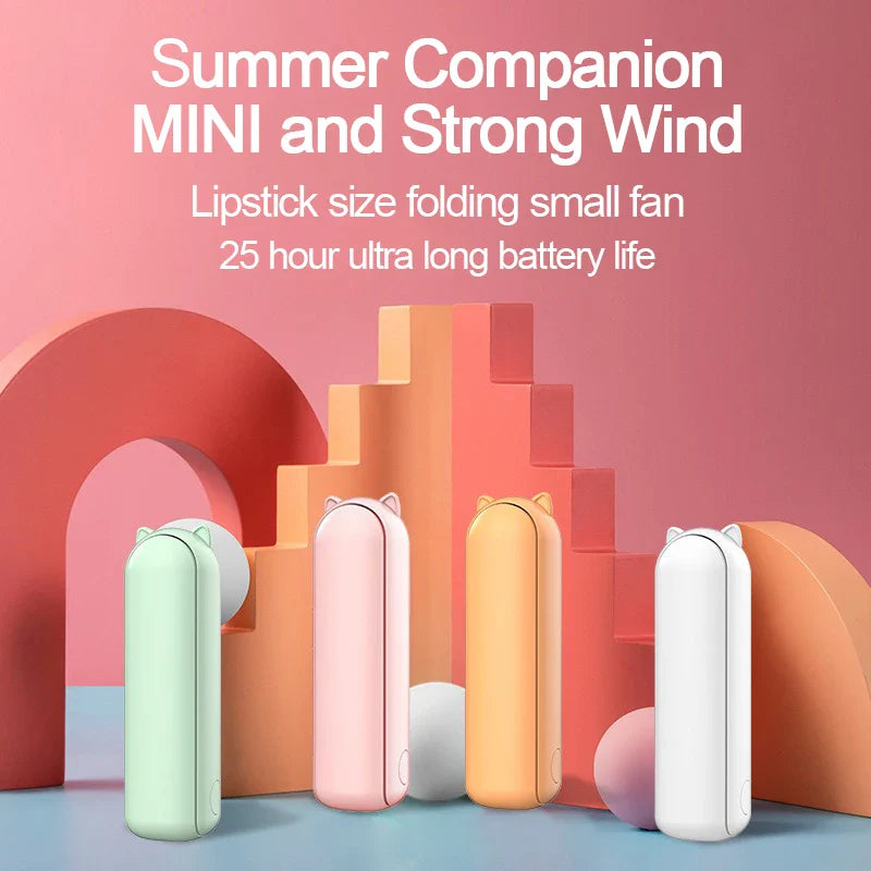 Foldable Rechargeable Mini Fan by DERILUJA LLC