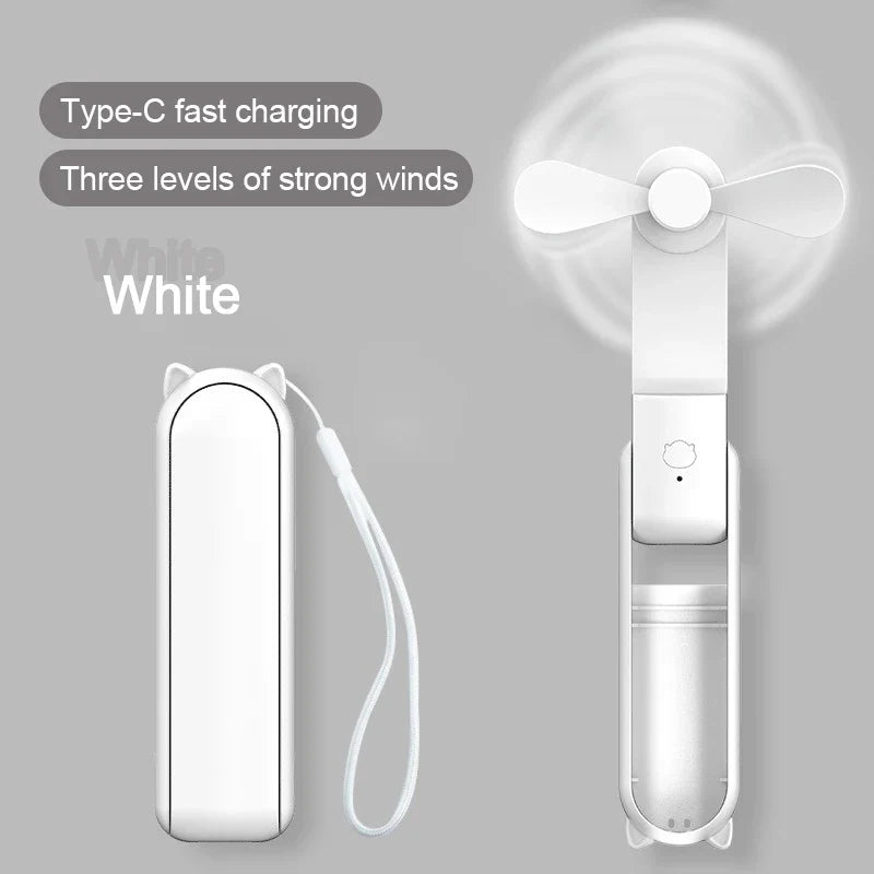Foldable Rechargeable Mini Fan by DERILUJA LLC