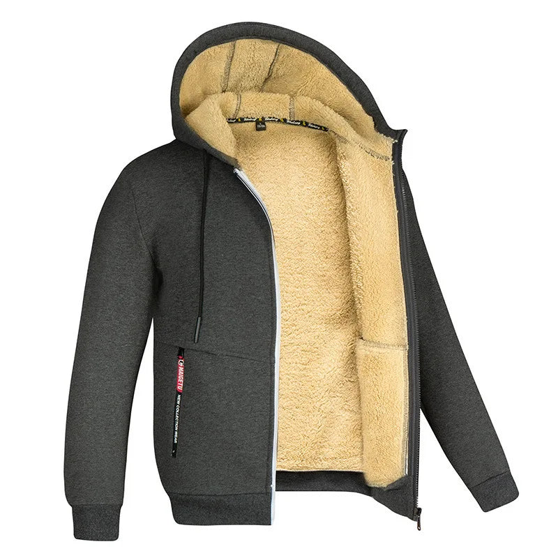 Men's Hoodie Full Zip Hoodie Fleece Jacket Plain Sports & Outdoor Daily Holiday Vintage Streetwear Casual Winter by Badon Shop LLC