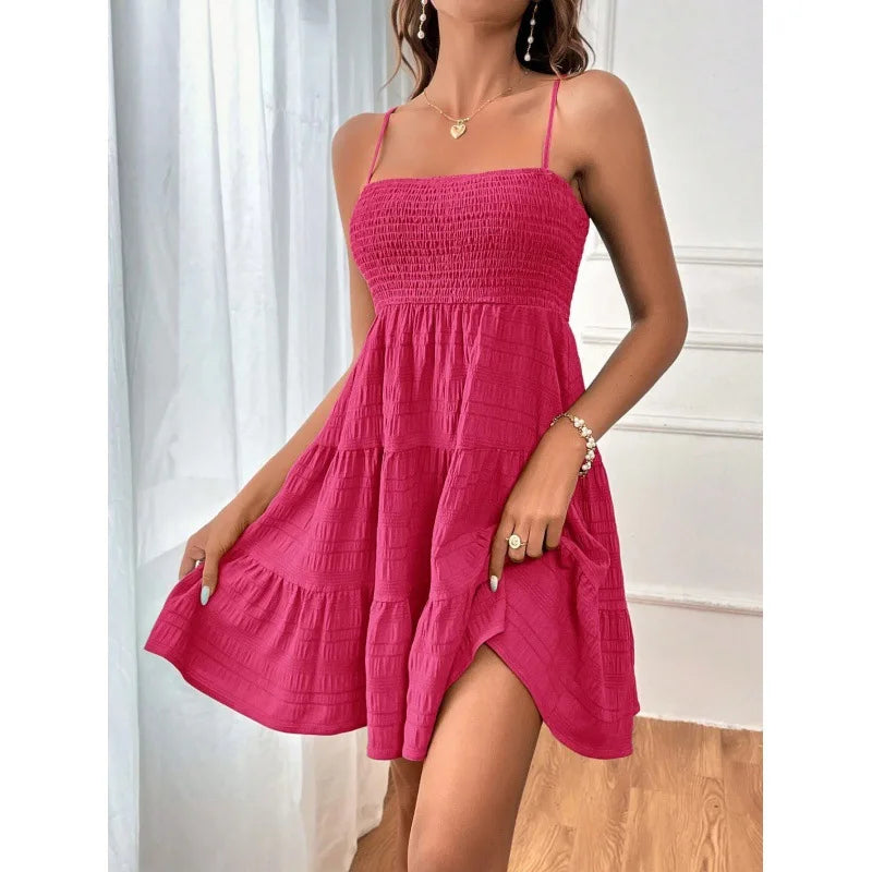 Dress Summer Casual Vacation Beach Wear by DERILUJA LLC