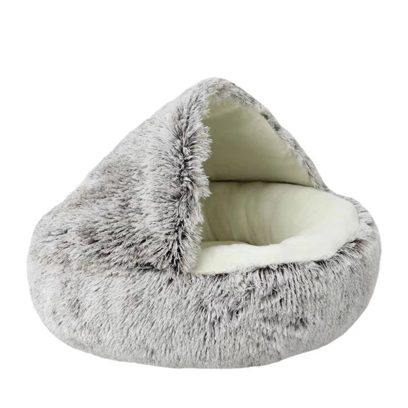 Soft Plush Pet Bed with Cover Round Cat Bed Pet Mattress Warm Cat Dog Sleeping Nest Cave for Small Dogs kitten by Badon Shop LLC