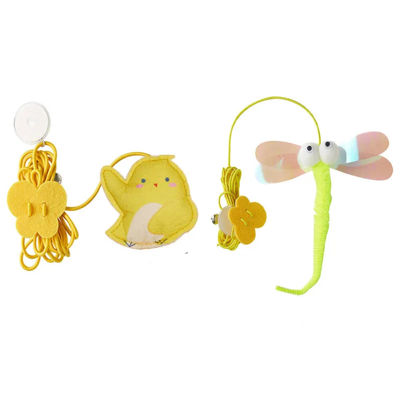 Pet Cat Toys Elasticity Retractable Hanging Door Type Interactive Toy For Kitten Mouse Catnip Scratch Rope Toy Pet Supplies by DERILUJA LLC