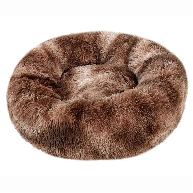 40-90cm Round Pet Bed for Large Dog Bed Super Soft Cat Bed Long Plush Dog House for Medium Dog House Winter Warm Sleeping by Badon Shop LLC