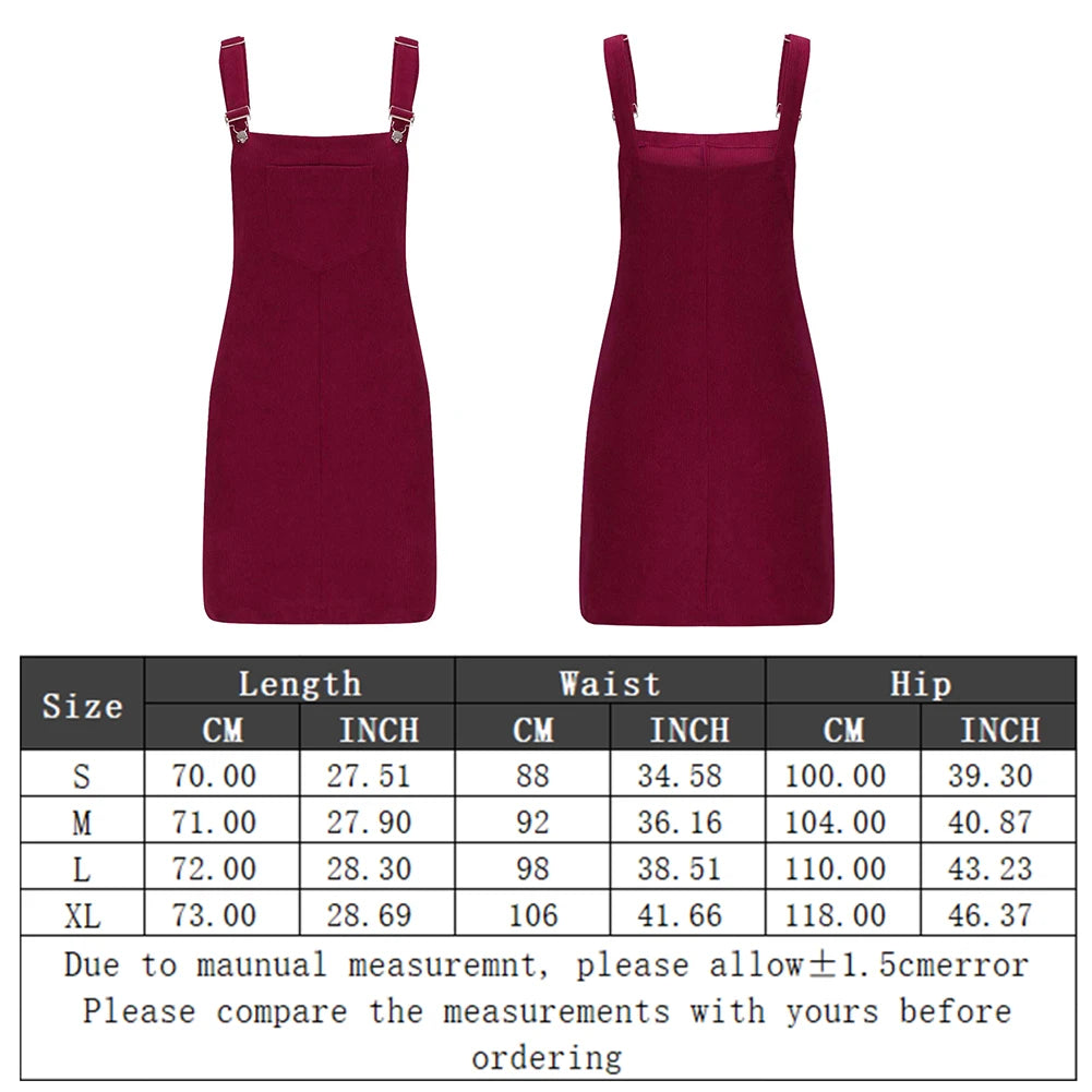Mini Dress A Line Cute Jumper Dress &Pockets For Teenager Adjustable Shoulder by DERILUJA LLC