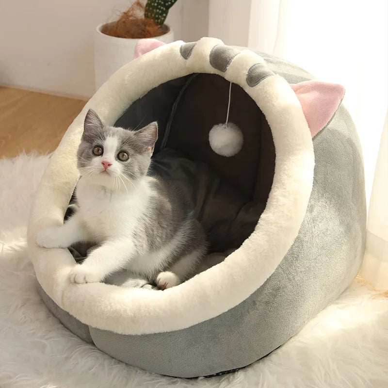Deep Sleep Cat Bed Cartoon Pet Bed Foldable Removable Washable Pet Sleeping Bed for Small Dog Mat Bag Cave Cats Bed by Badon Shop LLC