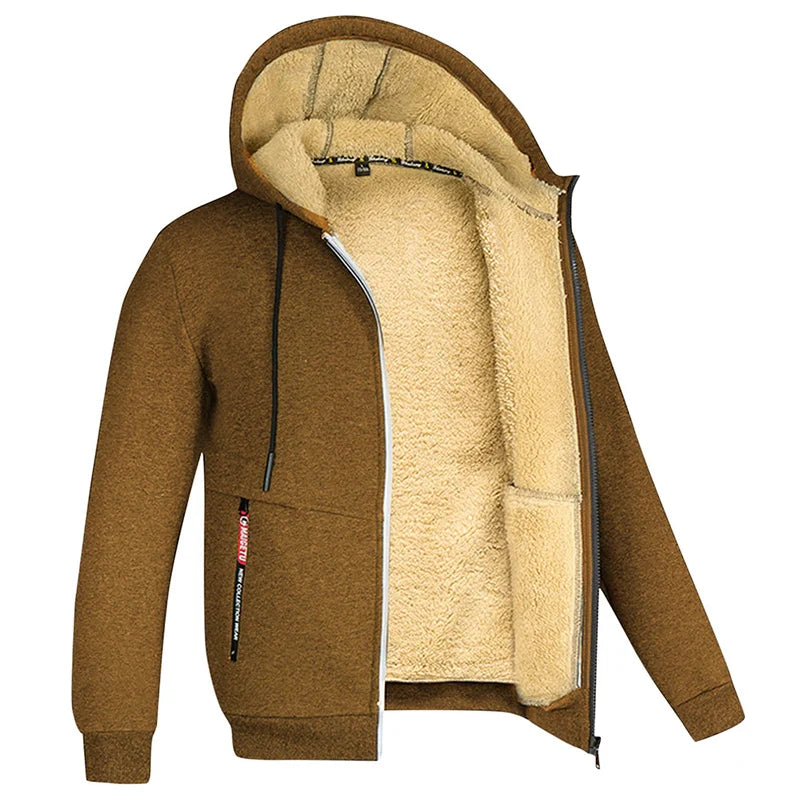Men's Heavyweight Sherpa Fleece Lined Jackets Coats Windproof Zip Up Hoodie Winter Warm Hooded Sweatshirt Outerwear Outfits Tops by Badon Shop LLC