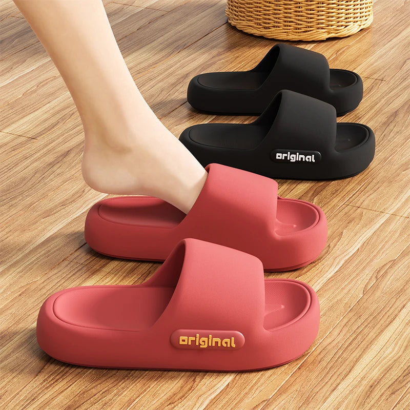 Thick Bottom Cloud Slippers Women Fashion Letter Print Platform Sandals Woman 2026 Comfortable Soft Sole Beach Pillow Slides by DERILUJA LLC