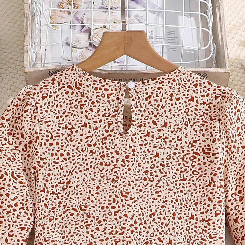 Kids Casual Dress for Girls 2026 New Spring Autumn Teenager Full Printing Long-Sleeved Dress Princess Dress Kids Daily Clothes