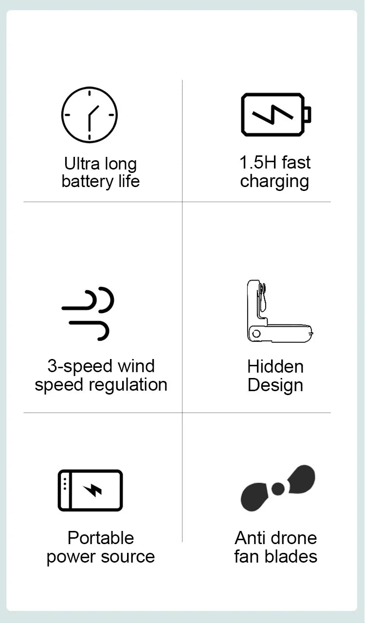 Foldable Rechargeable Mini Fan by DERILUJA LLC