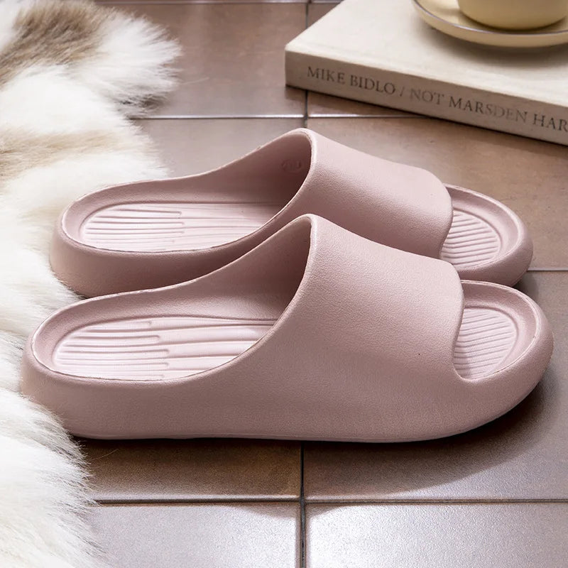 House Cloud Slippers Women Floral Slide Sandals Plus Size Soft Beach Shoes Flat Summer Indoor Outdoor Footwear Eva Home Men by DERILUJA LLC