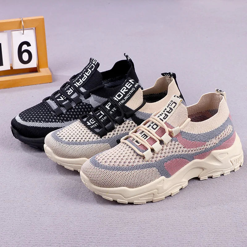 Chunky Sneakers 2025 Women's Casual Shoes Spring And Autumn Air Mesh Breathable Sports Shoes For Women's Soft Sole Running Shoes by DERILUJA LLC