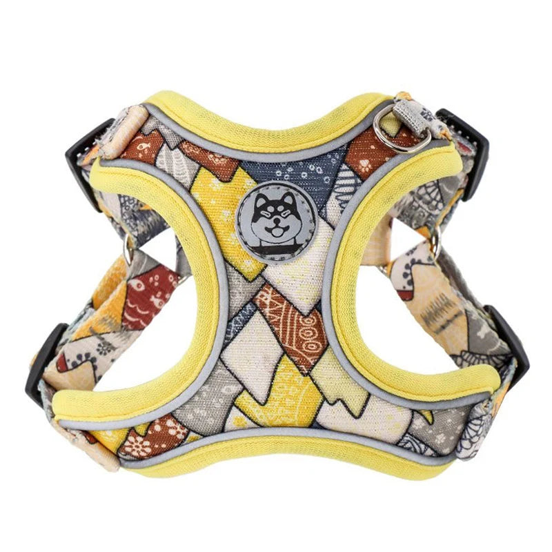 Luxury Pet Vest Harnesses for Small Medium Dogs Adjustable Mesh Puppy Dog Harness and Leash Set Shiba Inu Leads mascotas Chain by Badon Shop LLC