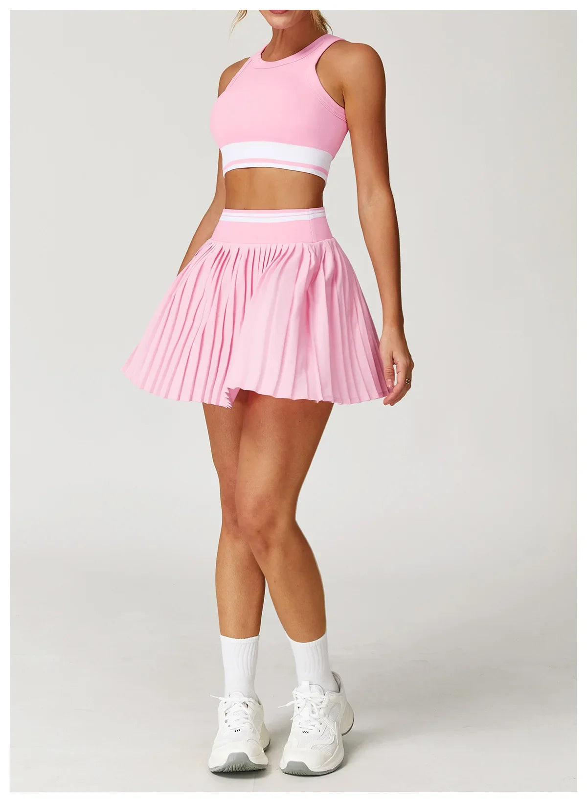 Summer Anti-Glare Tennis Skirts A-line Pleated Yoga Shorts Skirts Women High Waist Sports Fitness Skirt Gym Workout Sportswear by DERILUJA LLC
