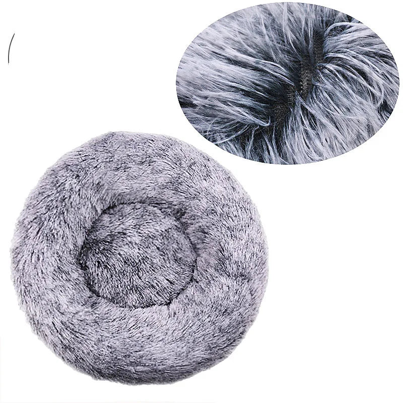 40-90cm Round Pet Bed for Large Dog Bed Super Soft Cat Bed Long Plush Dog House for Medium Dog House Winter Warm Sleeping by Badon Shop LLC