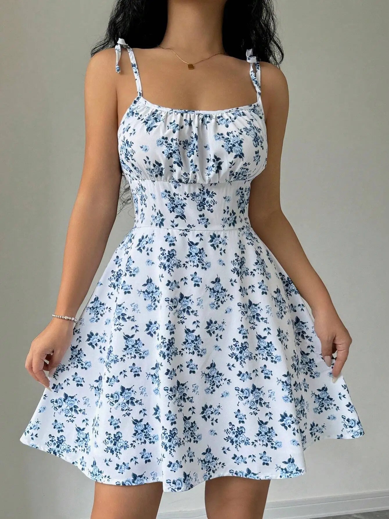 Women's Summer Floral Spaghetti Strap Beach Short Dress,Womens Dresses,Woman Clothing,Woman Clothes,Sundress,New In Dress 2026 by DERILUJA LLC