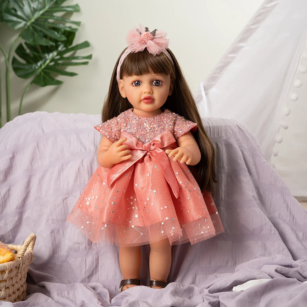 Doll Clothes Reborn Baby Dolls Clothes Dress For 55cm Reborn Doll DIY Handmade Princess Dress Dolls Accessories Kid Toy Gifts by DERILUJA LLC