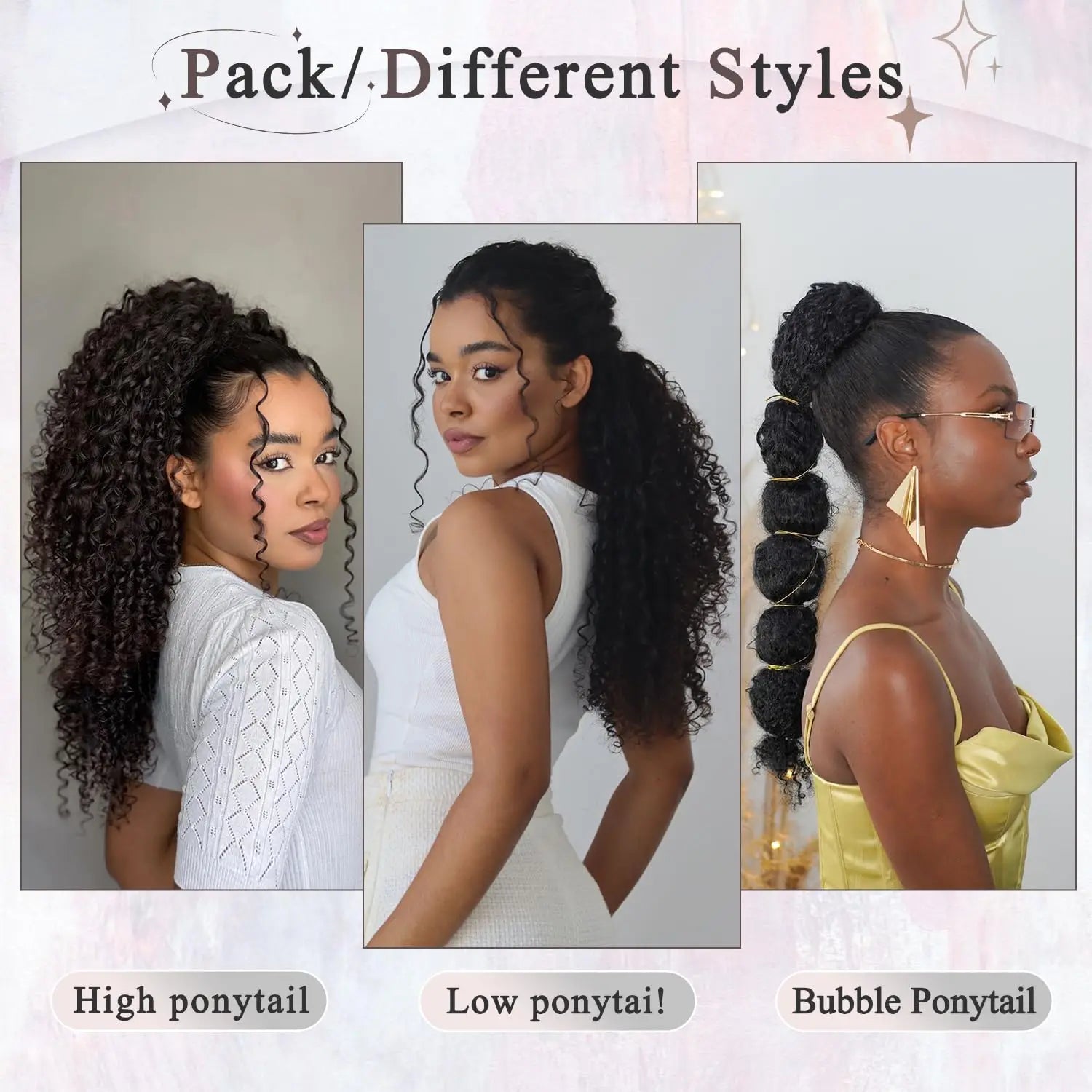 BOL Synthetic Curly Ponytail Extension Kinky Curly Hair Soft Drawstring Ombre Burgundy Ponytail Fake Hair Extension for Women by DERILUJA LLC