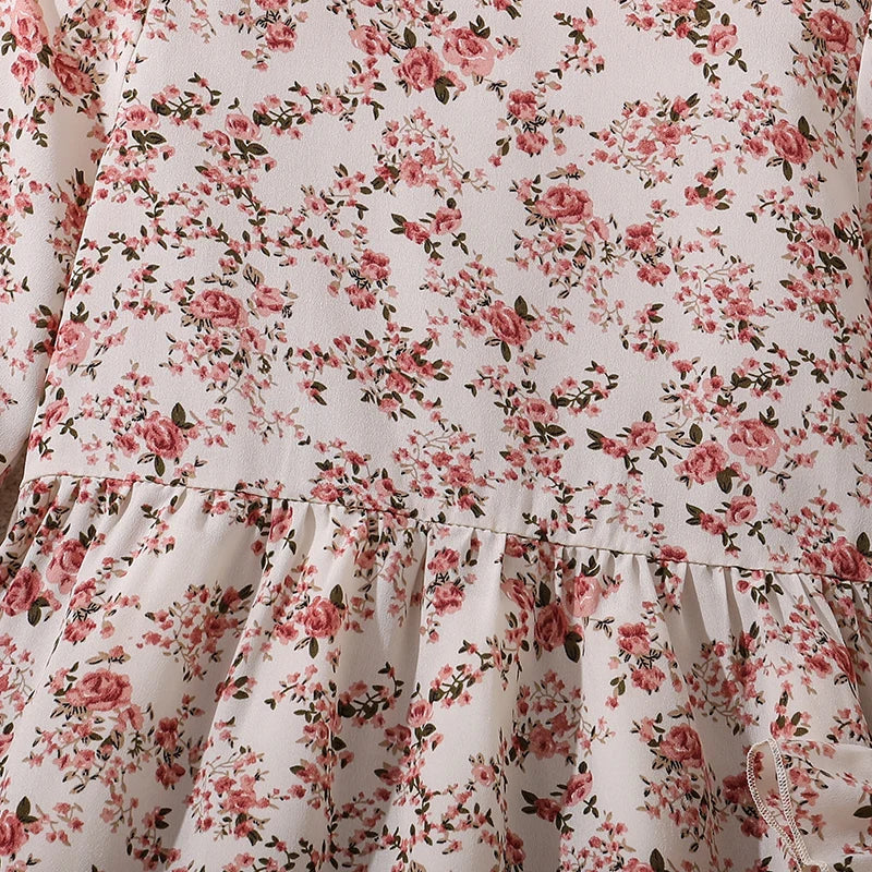 Kids Casual Dress for Girls 2026 New Spring Autumn Teenager Full Printing Long-Sleeved Dress Princess Dress Kids Daily Clothes