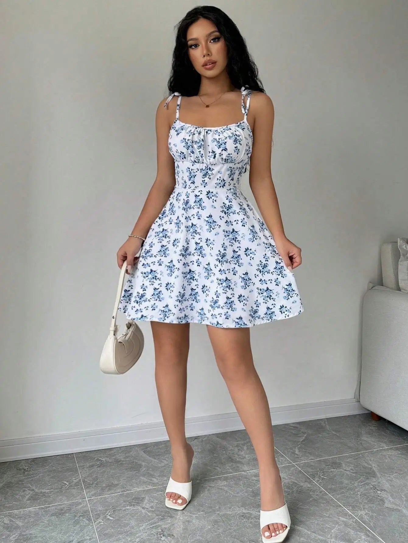 Women's Summer Floral Spaghetti Strap Beach Short Dress,Womens Dresses,Woman Clothing,Woman Clothes,Sundress,New In Dress 2026 by DERILUJA LLC