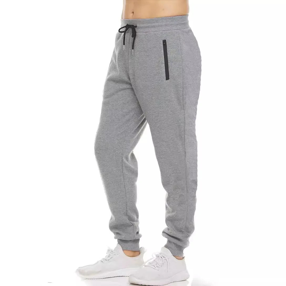 new Sweatpants Streetwear Trousers Men Pants Solid color Drawstring Zipper Pockets Cargo Pants Men Overalls Running pants by DERILUJA LLC