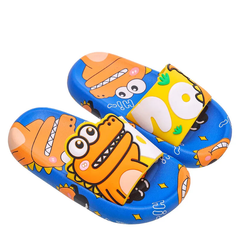 Cartoon Dinosaur Children Slippers Boy Girls Casual Shoes Flat Beach Water Shoes Indoor Soft Kids Cute Flip Flops for Boy Girl by DERILUJA LLC