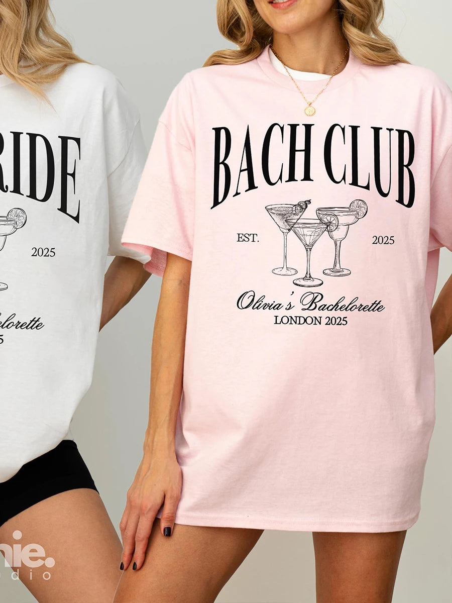 The Bach Club Hen Do T Shirt Hen Party Cocktail Shirt Bachelorette Funny Comfort Shirts Cotton Y2K Top Daily Trendy Streetwear 2026 by DERILUJA LLC