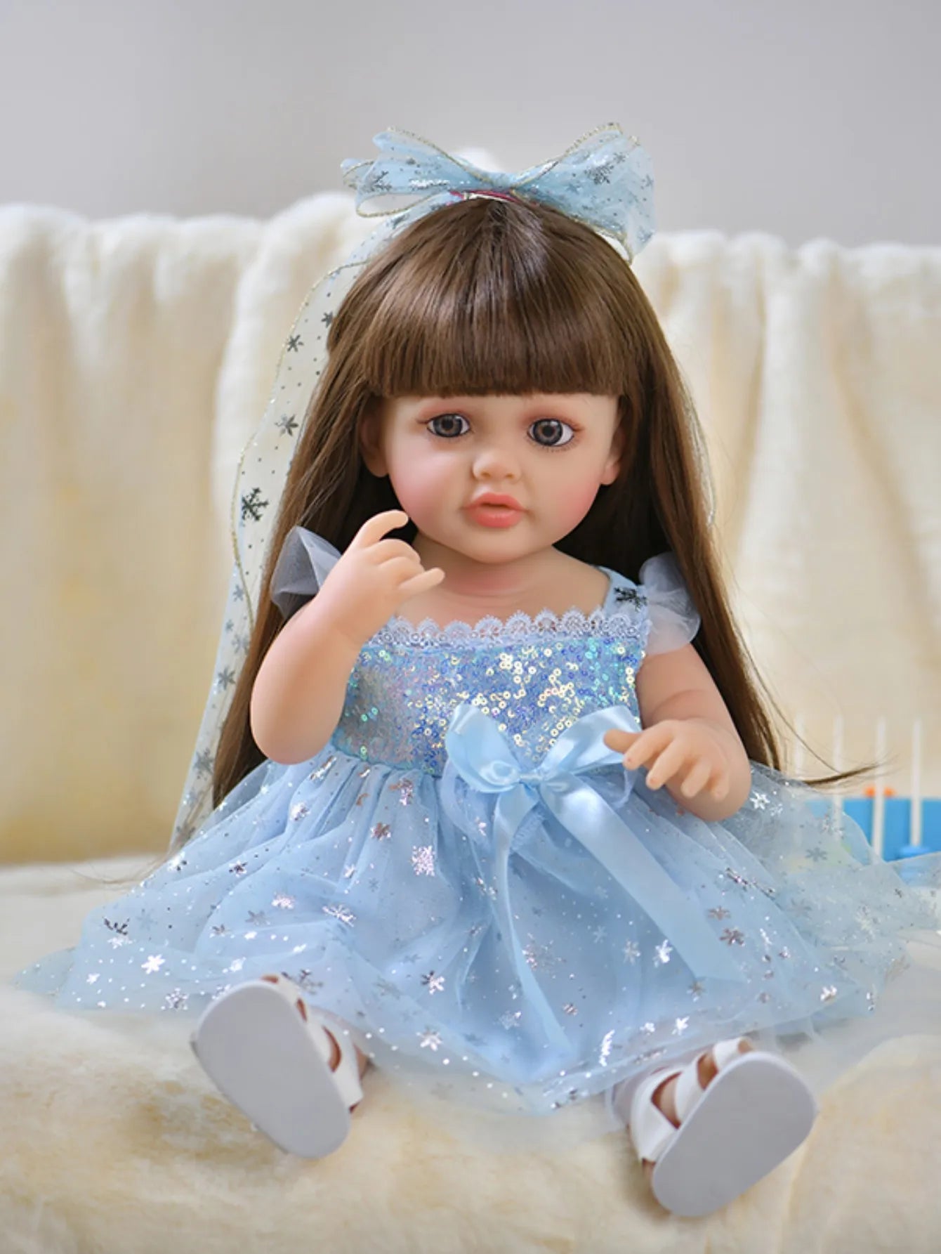 Doll Clothes Reborn Baby Dolls Clothes Dress For 55cm Reborn Doll DIY Handmade Princess Dress Dolls Accessories Kid Toy Gifts by DERILUJA LLC