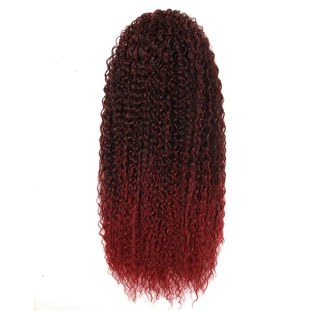 Synthetic Ponytail 24inch Kinky Curly Ponytail Drawstring Chip-In Hair Extension Organic Overhead Ponytail For Women by DERILUJA LLC