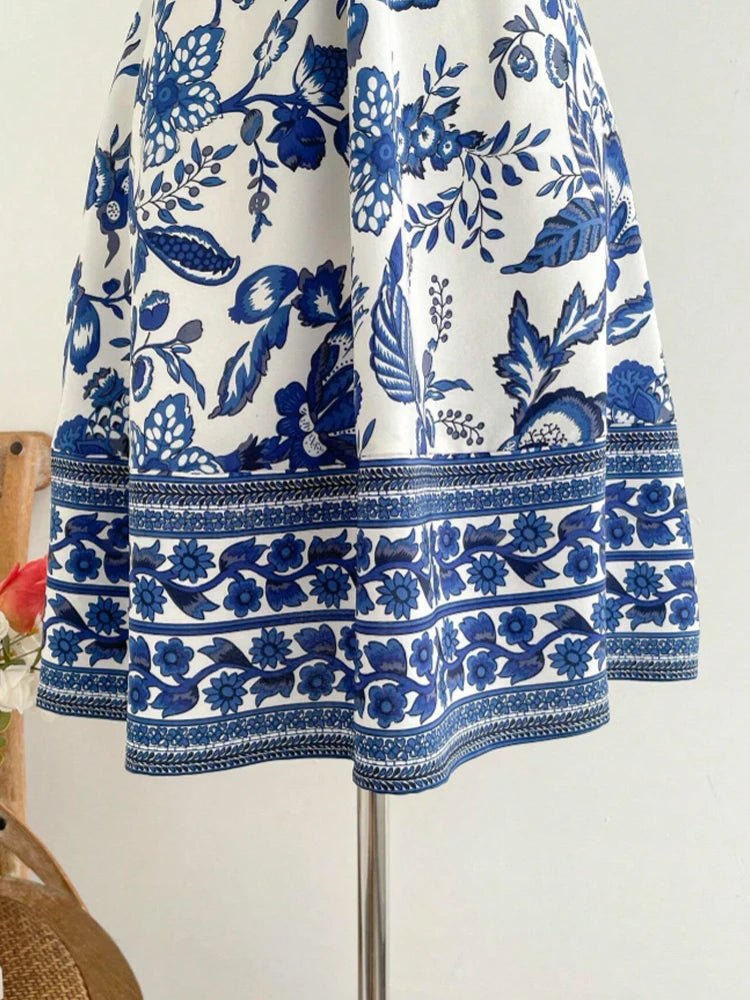 Women's Romantical Floral Print Halter Neck Fashionable Dress Easy to Create Lazy Stylish Vacation Style Dress by DERILUJA LLC