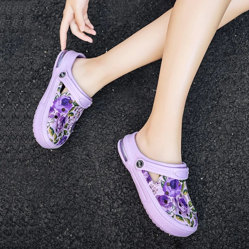 2006 Women's Ethnic Shoes Clogs Soft Sole Two-way Wear for Beach Mules and Pool Women Garden Slides Indoor Nursing Clogs Sandals by DERILUJA LLC