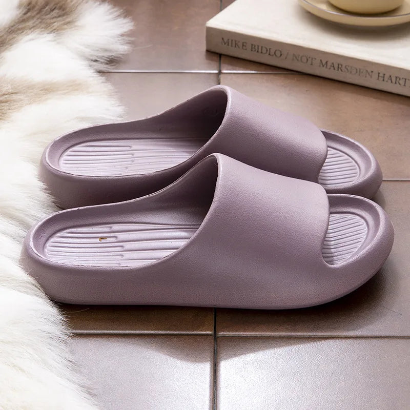 House Cloud Slippers Women Floral Slide Sandals Plus Size Soft Beach Shoes Flat Summer Indoor Outdoor Footwear Eva Home Men by DERILUJA LLC