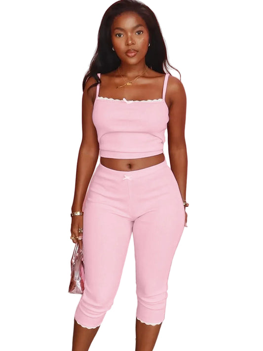 Casual 2 Pcs Sets Summer Women Outfits Streetwear Sport by DERILUJA LLC
