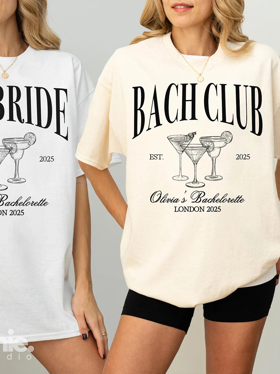 The Bach Club Hen Do T Shirt Hen Party Cocktail Shirt Bachelorette Funny Comfort Shirts Cotton Y2K Top Daily Trendy Streetwear 2026 by DERILUJA LLC